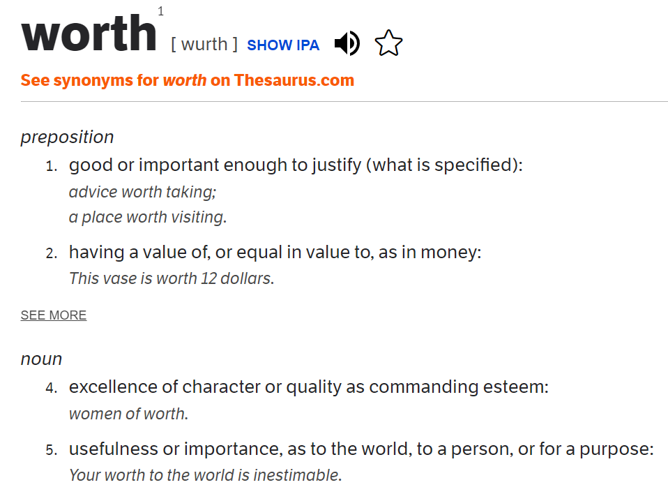my 2024 word of the year: worth